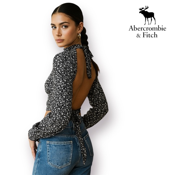 Abercrombie & Fitch Tops - ABERCROMBIE & FITCH Women’s Open Back (Backless) Floral Blouse